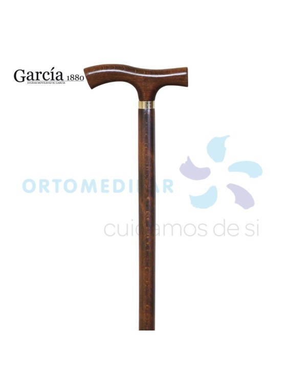 BENGALA 81 PUNHO RECTO EM FAIA ESCURECIDA C. ANEL METÁLICO