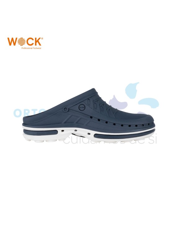 WOCK CLOG 03 -  BRANCO E AZUL MARINHO